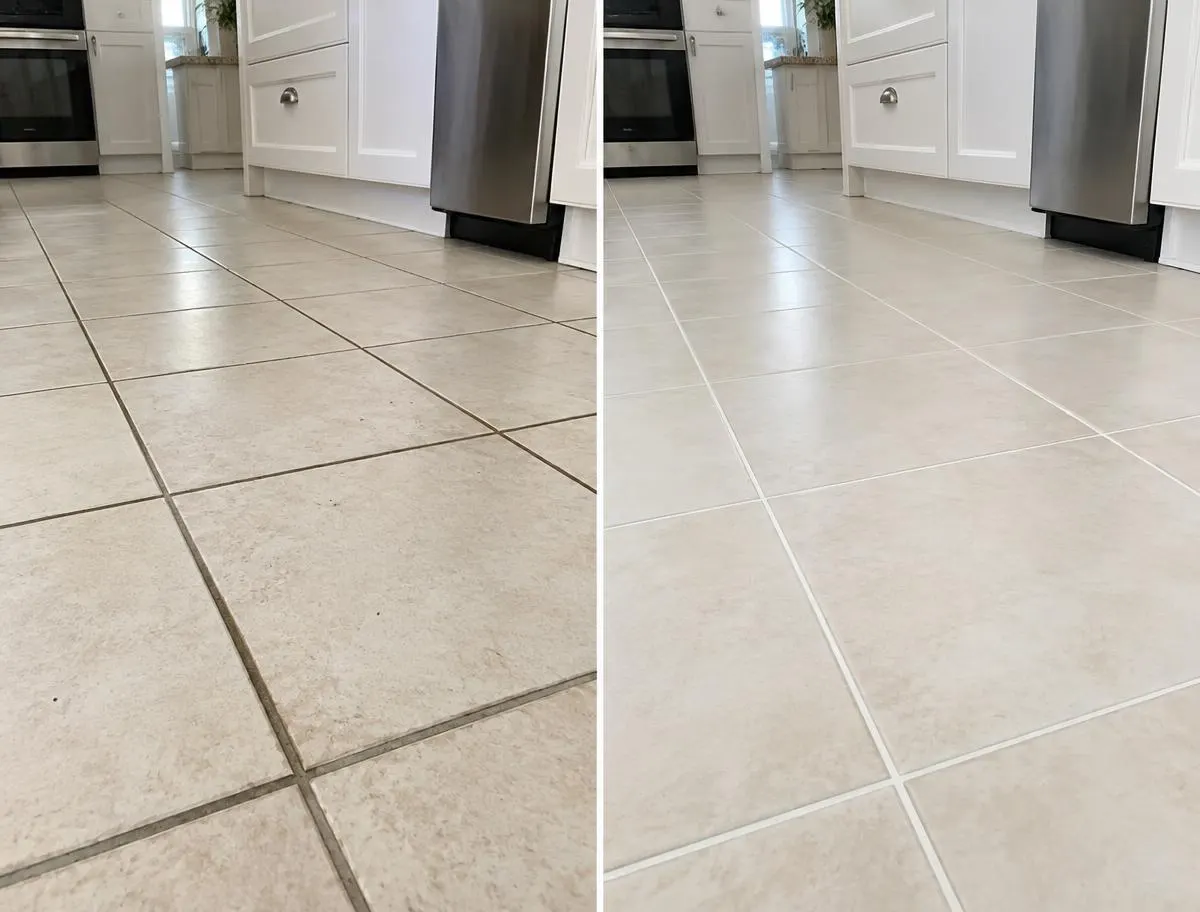 tile and grout after cleaning